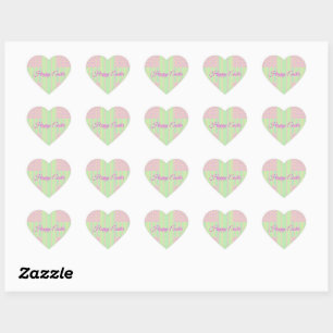 Easter Pastel Cross Heart Stickers - Happy Easter