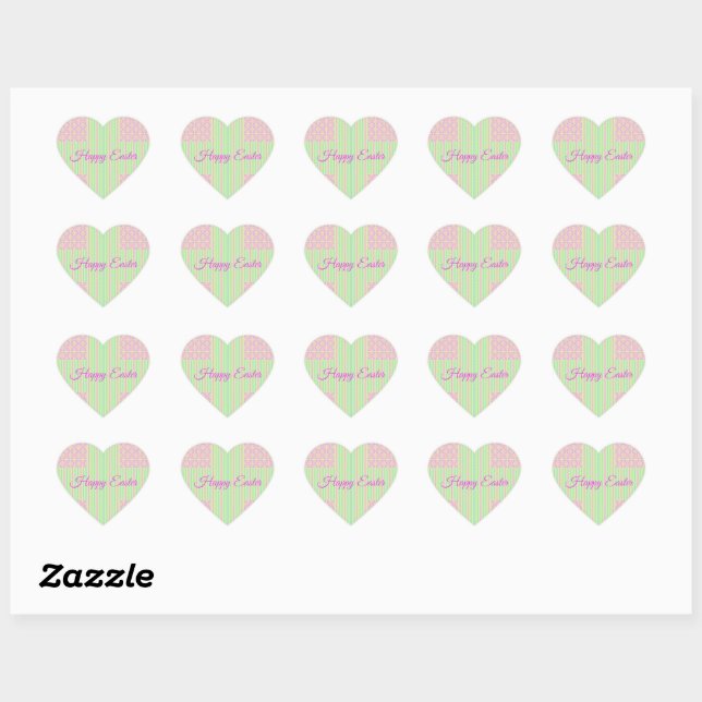 Easter Pastel Cross Heart Stickers - Happy Easter (Sheet)