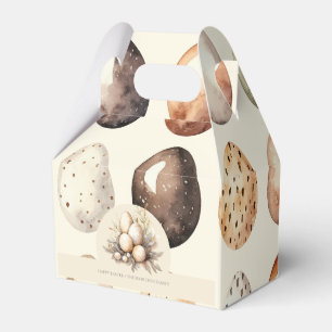 Easter Pastel Easter Eggs Design in Cream & Brown  Favour Box