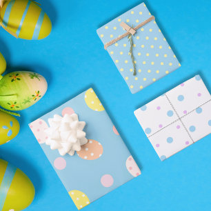 Easter Pastel light blue minimalist set of 3  Wrapping Paper Sheet