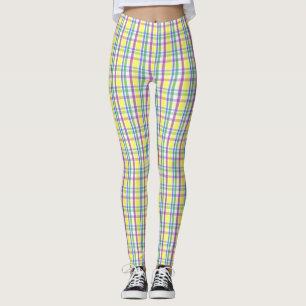 Easter Pastel Plaid Spring Pattern Leggings