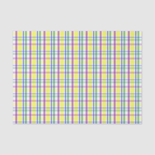 Easter Pastel Plaid Spring Pattern Tissue Paper (Front)