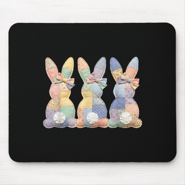 Easter Patchwork Bunny Cute Bunny Rabbit Coquette Mouse Mat (Front)