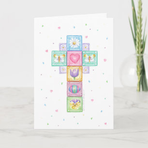 Easter Patchwork Cross Blessings Card