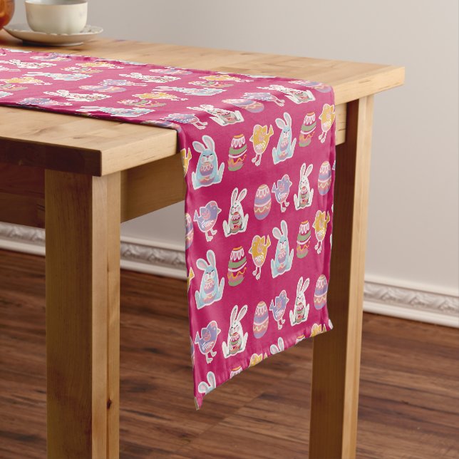 Easter Pattern Rose Red Table Runner (In Situ)