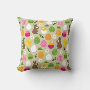 Easter Pattern Throw Pillow