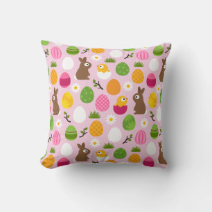 Easter Pattern Throw Pillow