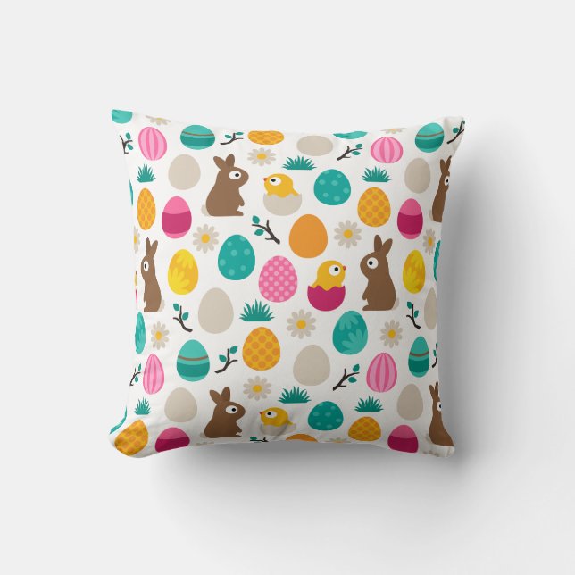 Easter Pattern Throw Pillow (Front)