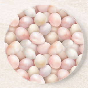 Easter Peach Pink Eggs   Coaster