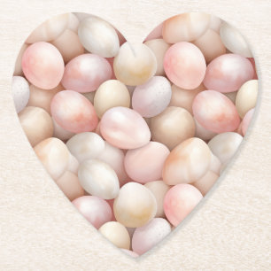 Easter Peach Pink Eggs   Paper Coaster