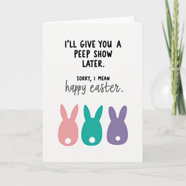 Easter Peep Show Funny Card (Front)