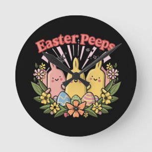 Easter Peeps Round Clock