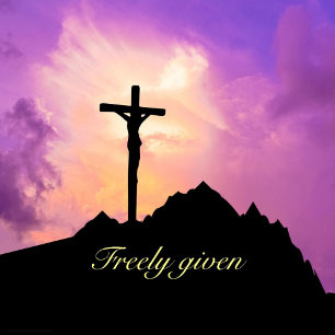Easter Personalise Jesus On the Cross Classic Round Sticker