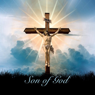 Easter Personalise Jesus On the Cross Classic Round Sticker