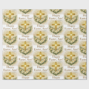 Easter Personalised Christian Cross Wrapping Paper