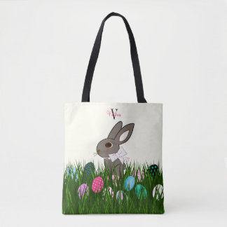 Easter Personalised Rabbit Eggs All-Over-Print Tote Bag