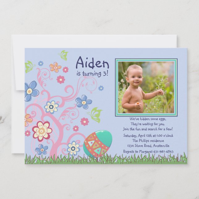 Easter Photo Birthday Party Invitation (Front)