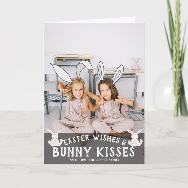 Easter Photo Card | Whimsical Bunny Ears (Front)