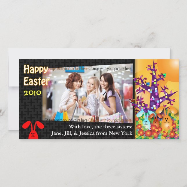 Easter Photo cards : Easter Bunnies (Front)