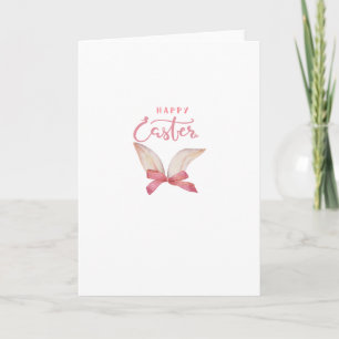 Easter Pink Bunny Ears Holiday Card
