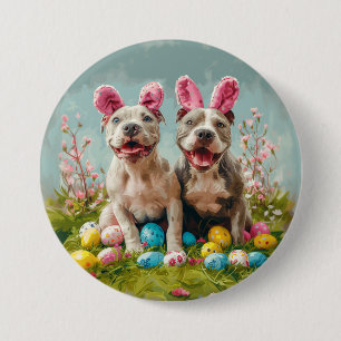 Easter Pit Bull Dogs 7.5 Cm Round Badge
