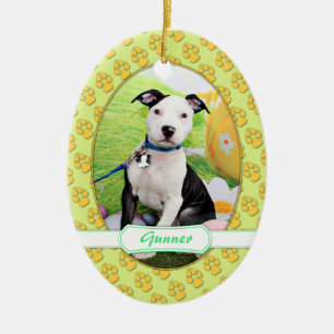 Easter - Pitbull - Gunner Ceramic Tree Decoration