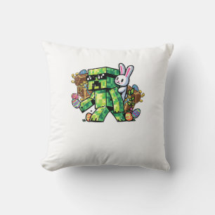 Easter Pixel Gamer Bunny Gaming Toddler Boys Kids  Cushion