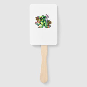 Easter Pixel Gamer Bunny Gaming Toddler Boys Kids  Hand Fan