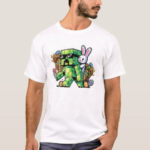Easter Pixel Gamer Bunny Gaming Toddler Boys Kids  T-Shirt