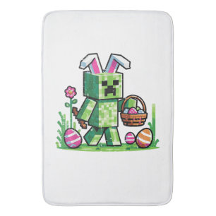 Easter Pixel Gaming Bunny Egg Hunting Bath Mat