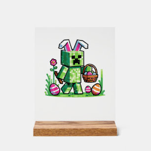 Easter Pixel Gaming Bunny Egg Hunting Boys Kids Yo Acrylic Sign