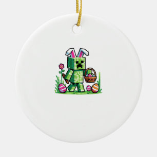Easter Pixel Gaming Bunny Egg Hunting Boys Kids Yo Ceramic Tree Decoration