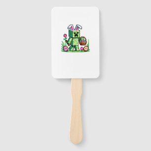 Easter Pixel Gaming Bunny Egg Hunting Boys Kids Yo Hand Fan