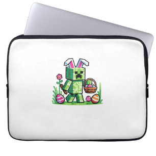 Easter Pixel Gaming Bunny Egg Hunting Boys Kids Yo Laptop Sleeve