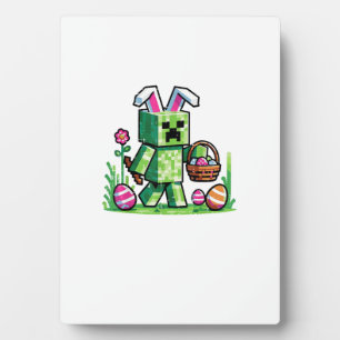 Easter Pixel Gaming Bunny Egg Hunting Boys Kids Yo Plaque