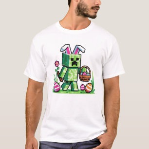 Easter Pixel Gaming Bunny Egg Hunting Boys Kids Yo T-Shirt