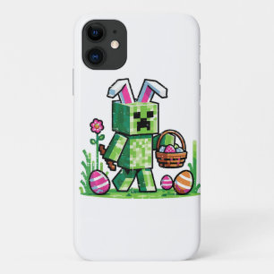 Easter Pixel Gaming Bunny Egg Hunting iPhone 11 Case