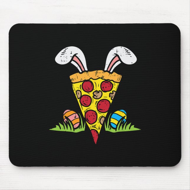 Easter Pizza Slice Bunny Ears Fun Snack Food Lover Mouse Mat (Front)