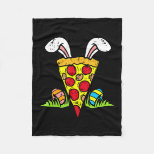 Easter Pizza Slice Bunny Ears Funny Snack Food Fo Fleece Blanket