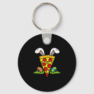 Easter Pizza Slice Bunny Ears Funny Snack Food Lov Key Ring