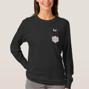 Easter Plaid Affenpinscher Bunny Dog In Pocket T-Shirt