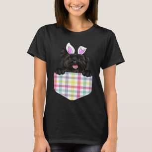 Easter Plaid Cairn Terrier Bunny Dog In Pocket T-Shirt