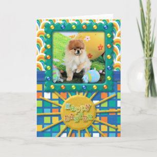 Easter - Pomeranian - Dexter Holiday Card
