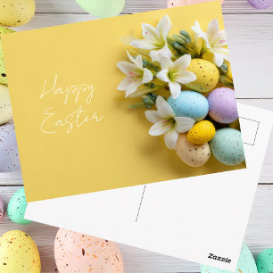 Easter Postcard with Easter Eggs