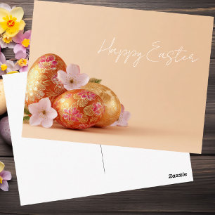 Easter Postcard with Easter Eggs