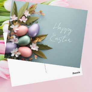 Easter Postcard with Easter Eggs
