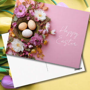 Easter Postcard with Easter Eggs