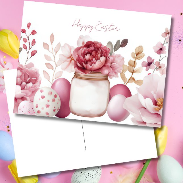 Easter Postcard with Easter Eggs and Flowers (Creator Uploaded)