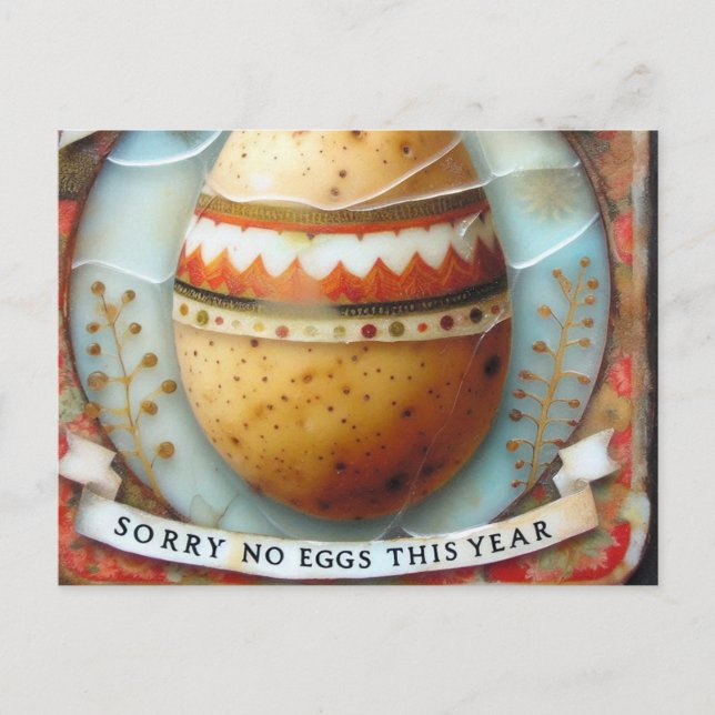 Easter Potato Sorry No Eggs This Year Postcard (Front)