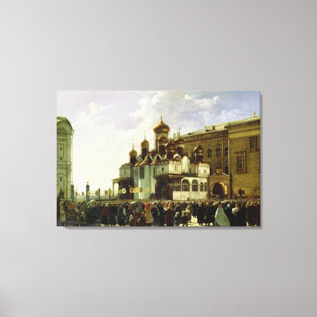 Easter procession at Maria Annunciation Canvas Print (Front)